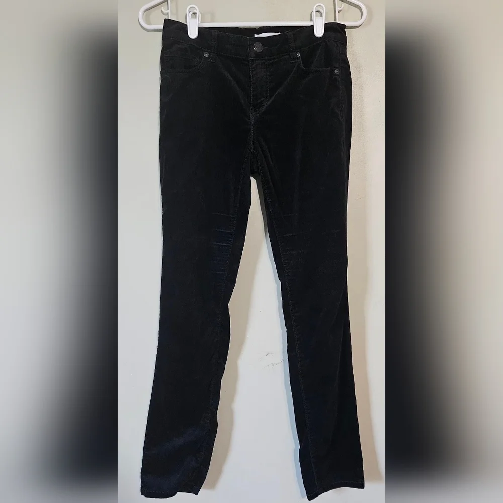 💙🩷Made & Loved LOFT Womens Pants Black Size 2 (26) Skinny Velour 5-Pocket 💛💙